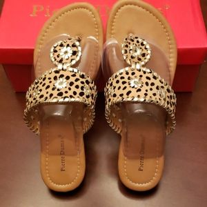 Pierre Dumas Rosetta Cheetah Print Flip Flop